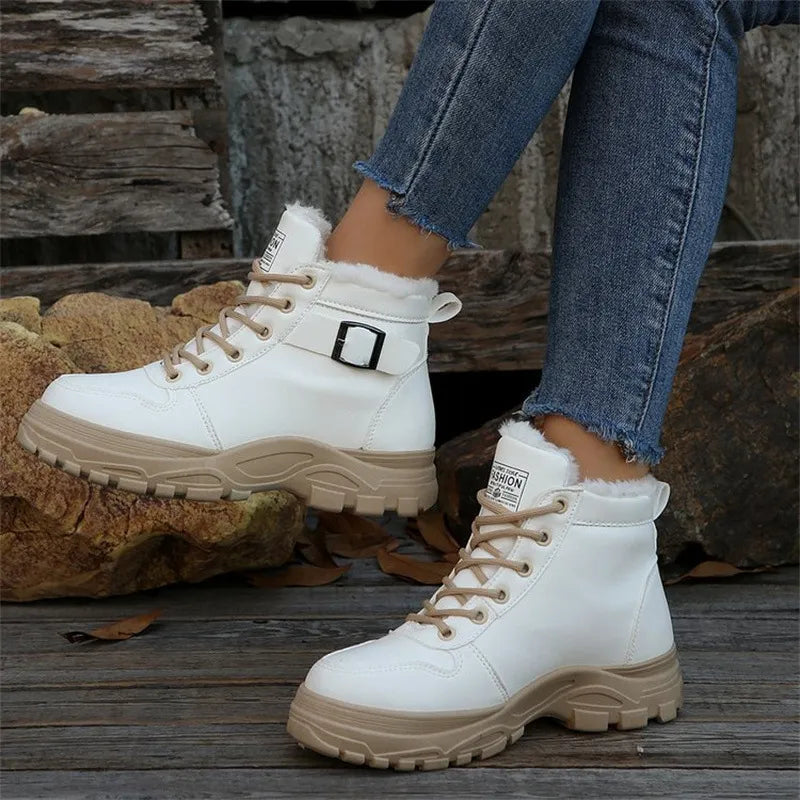 Women's Waterproof Warm Lace-Up Boots